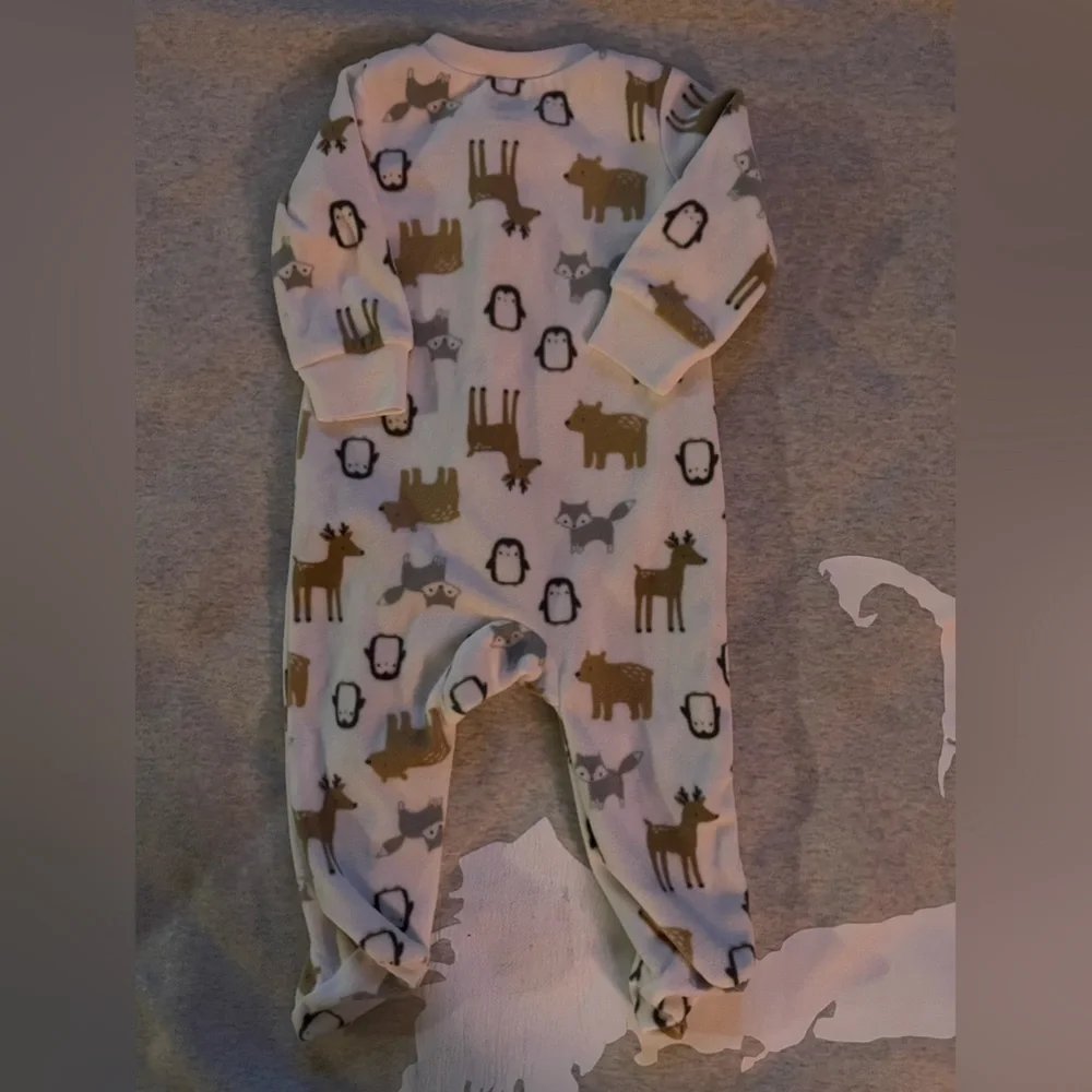 Carters: Simple Joys | Fleece Nordic Animals Zippered Pjs | 3-6mo